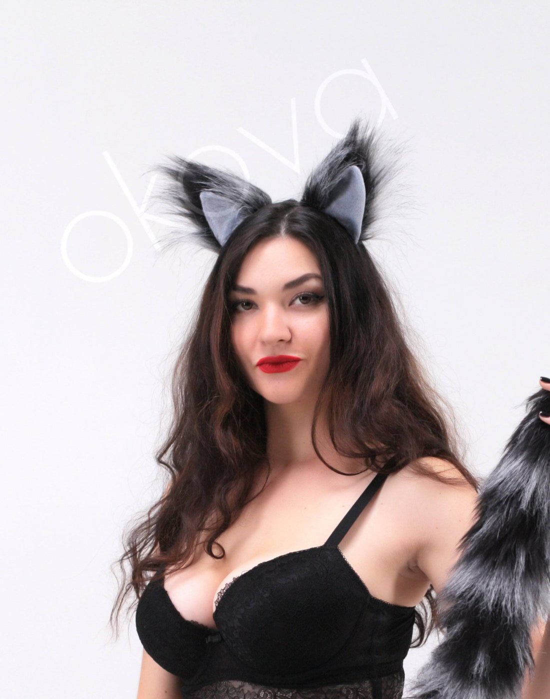 Fox ears silver with silver tip - OKOVA