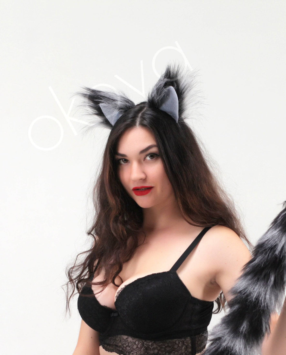 Fox ears silver with silver tip - OKOVA