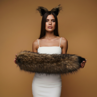Brown Super Fluffy Fox Tail 27", Thick Faux Fur Cosplay Clip-On