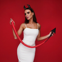 Long Red Devil Dragon Tail with Black tip 40"