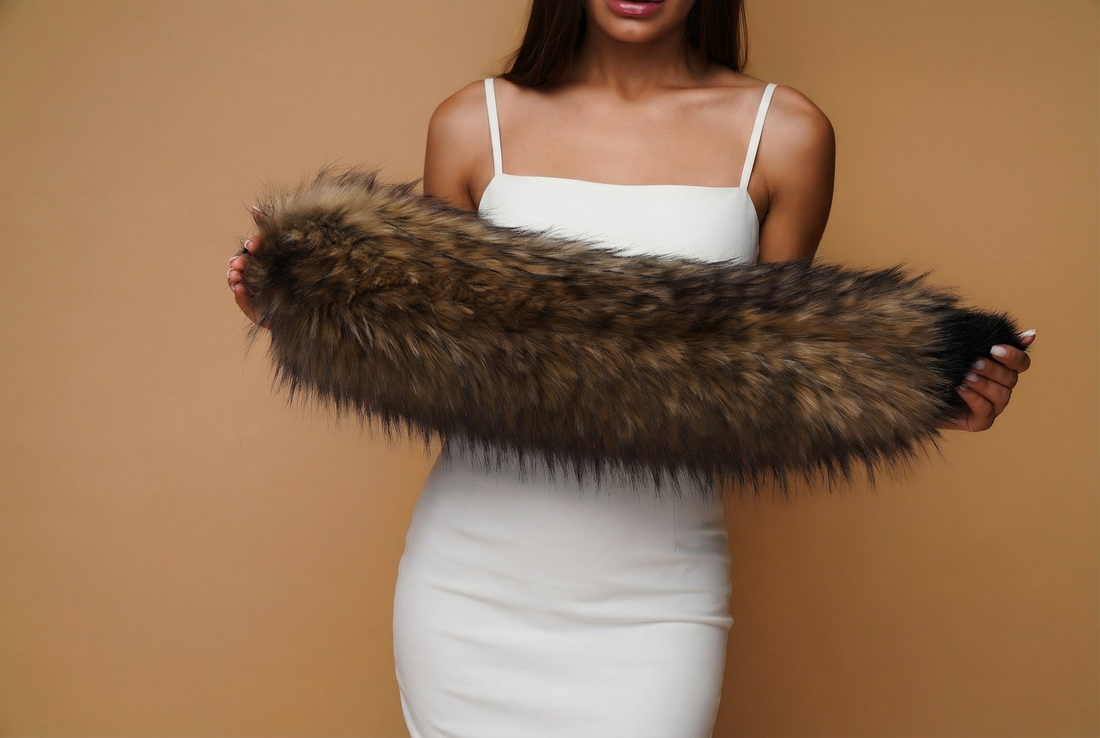 Brown Super Fluffy Fox Tail 27", Thick Faux Fur Cosplay Clip-On