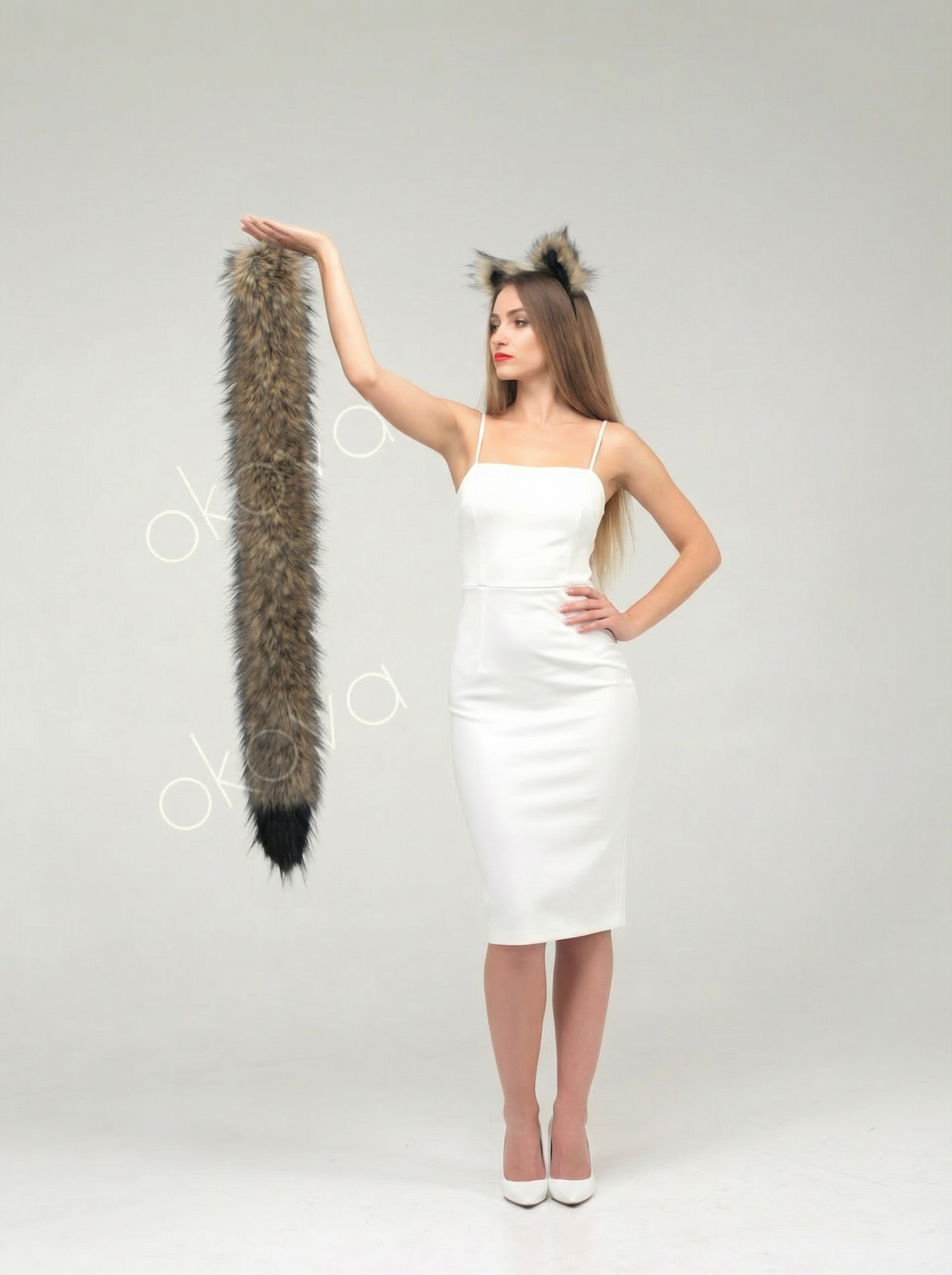 Wolf Tail Faux Fur for Cosplay 40"