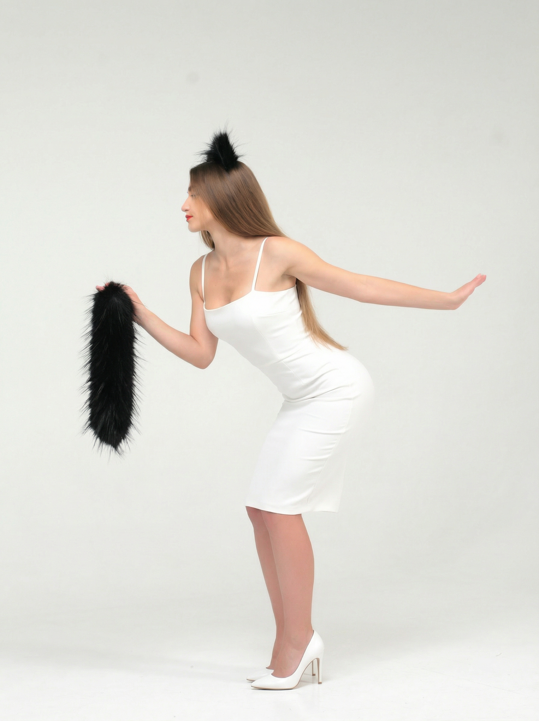Black Cat Tail for Cosplay 19"