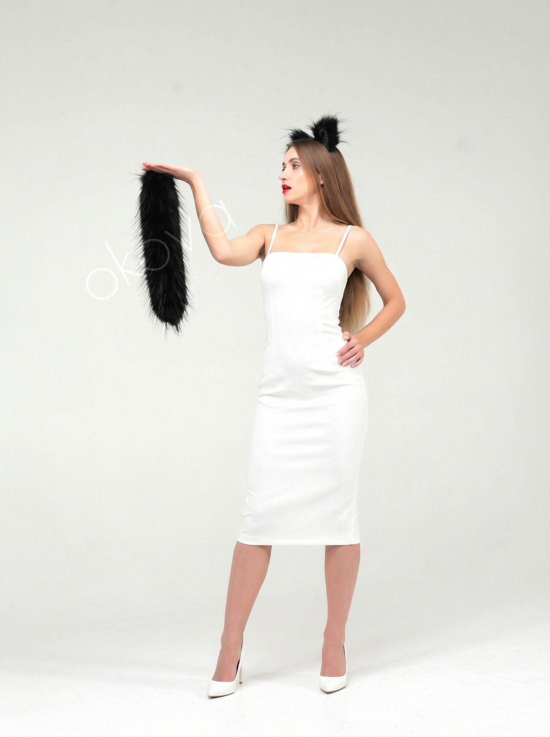 Black Cat Tail for Cosplay 19"