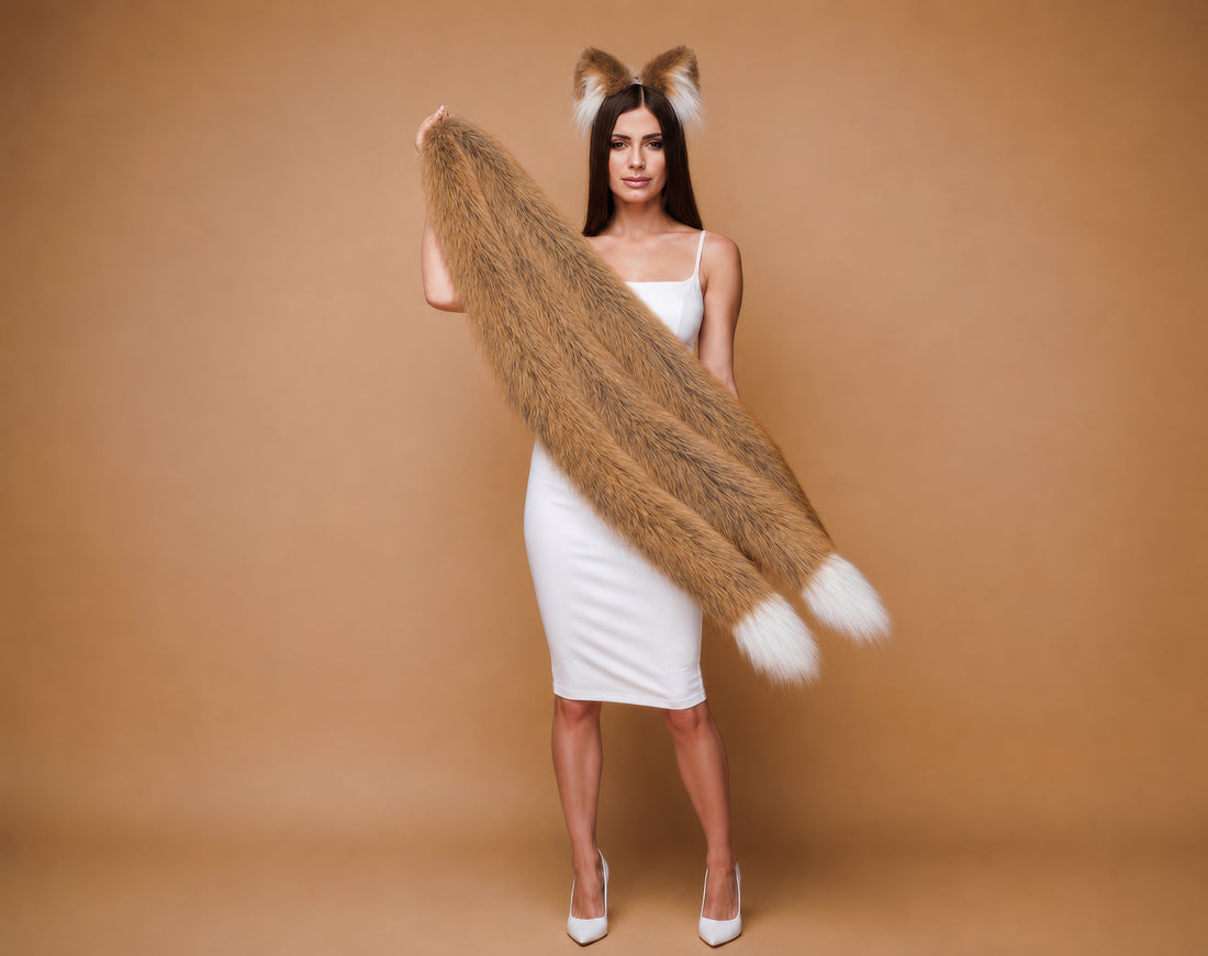 3 Tailed kitsune fox tail butt plug 40''