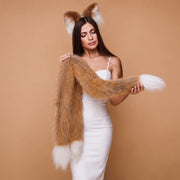 Kitsune tail butt plug orange with white tip 29"