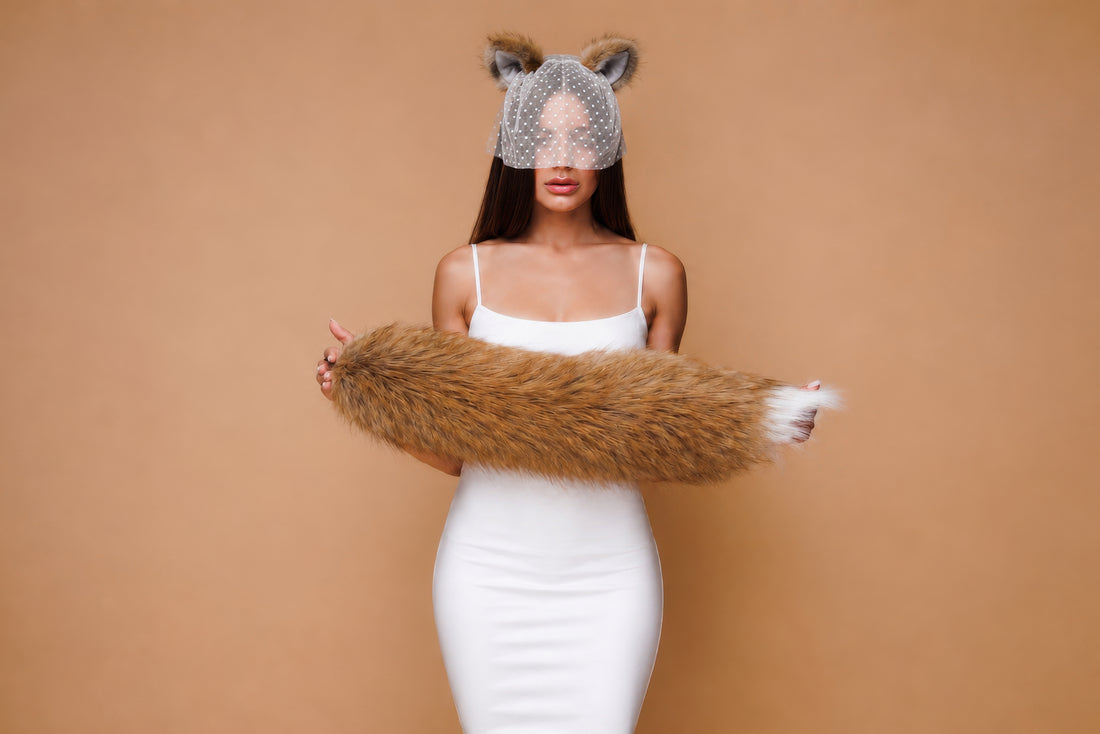 Fluffy fox tail butt plug