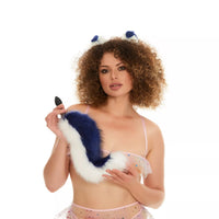 Puppy Tail Butt Plugs blue with white  12"