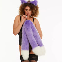 Kitsune Tail Butt Plugs lilac with white tip 25"