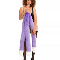 Kitsune tail butt plug purple with white tip 40"