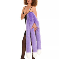 Kitsune tail butt plug purple with white tip 40"