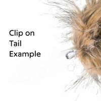 Brown Super Fluffy Fox Tail 27", Thick Faux Fur Cosplay Clip-On