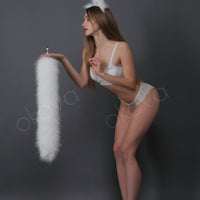 Cat tail butt plug white 29" - OKOVA