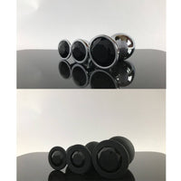 Kitsune tail buttplug white to black point with black tip 40" - OKOVA