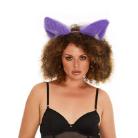 Fluffy kitsune ears purple with white tip