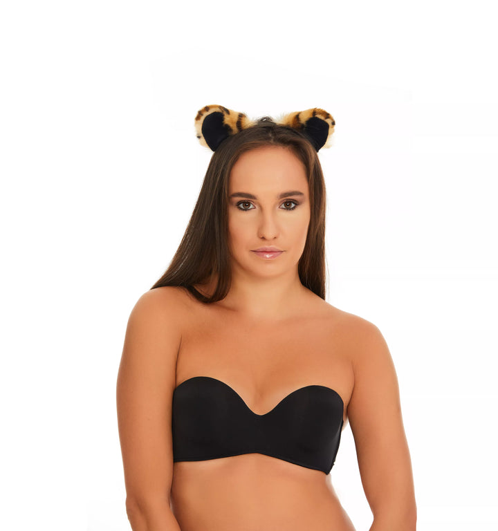 Leopard ears orange with black tip 