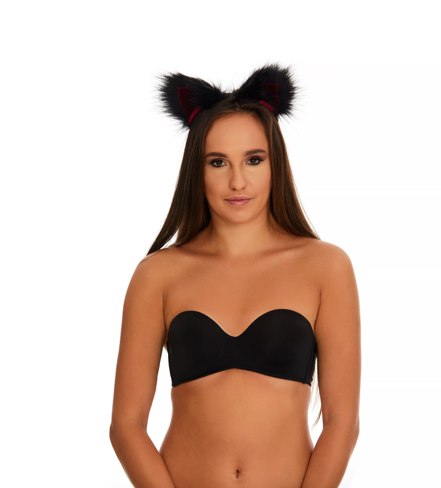 Cat ears black with deep red tip