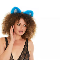 Cat ears bright blue with white tip