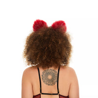 Cat ears deep red with black tip