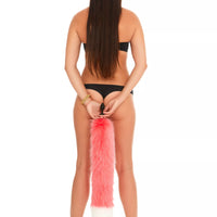 Tail Butt Plug pink with white tip 25"