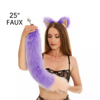 Tail Butt Plug lilac with peach tip 25"