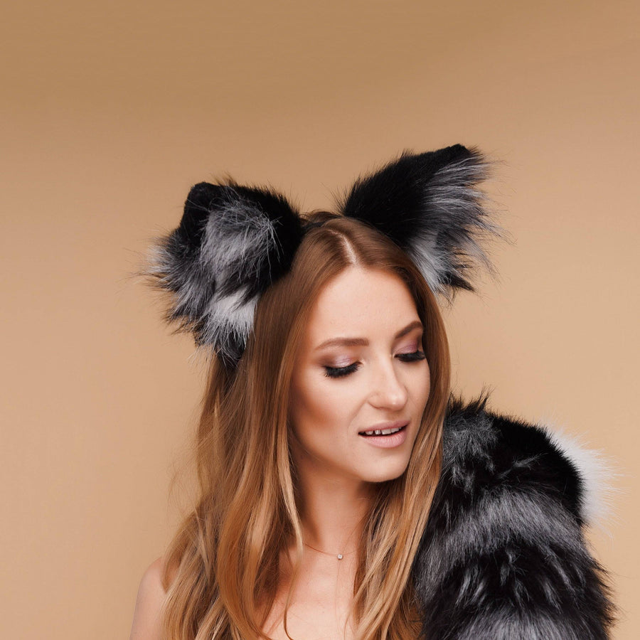 Fluffy fox ears silver - OKOVA
