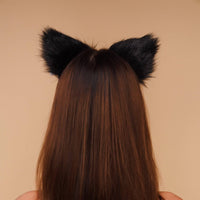 Kitten ears black with white ribbons - OKOVA